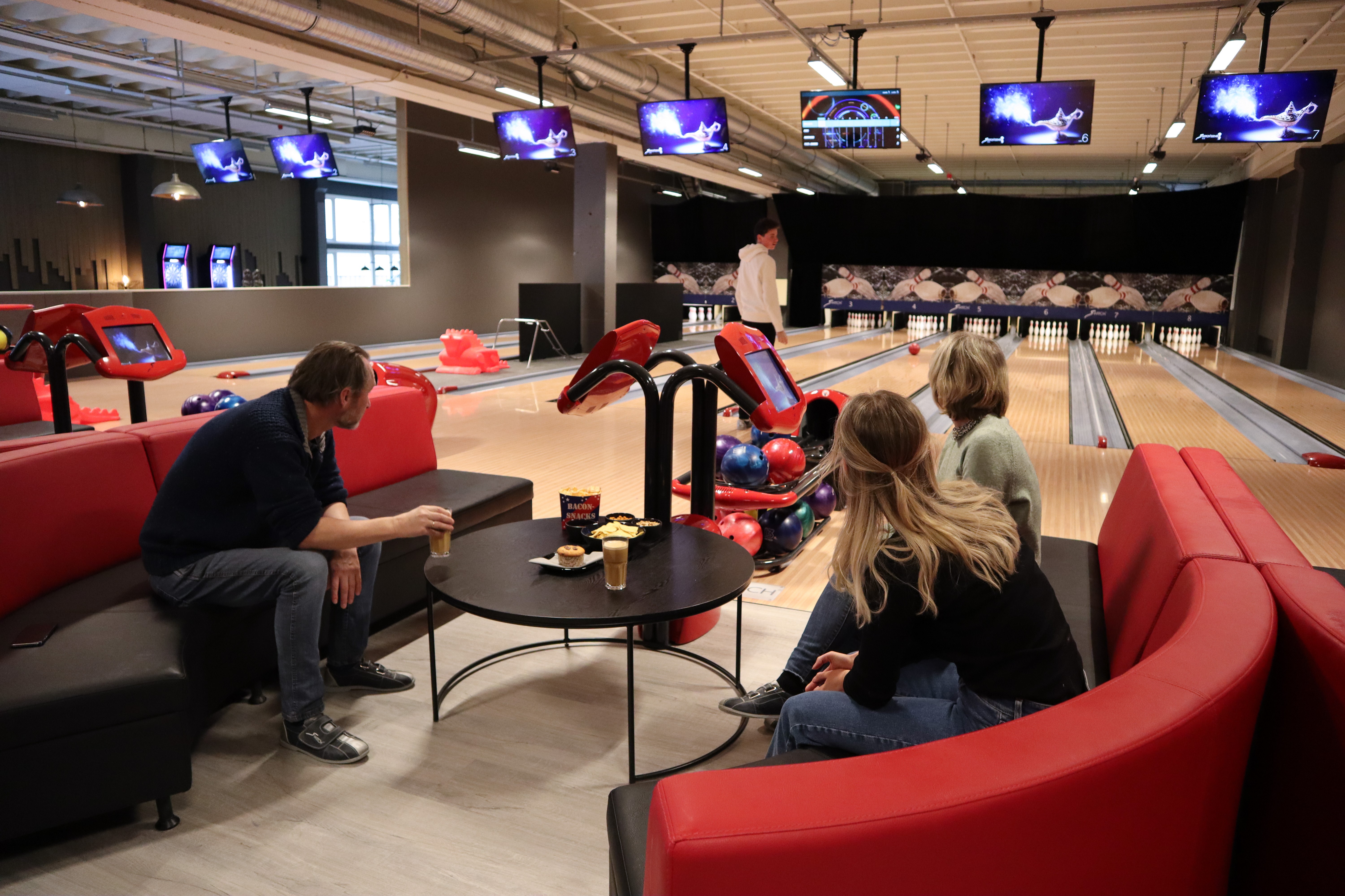 familie på bowling