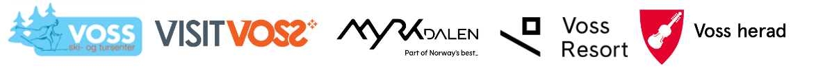 Logo til Voss Ski og Tursenter, Visit Voss, Myrkdalen, Voss Resort og Voss Herad
