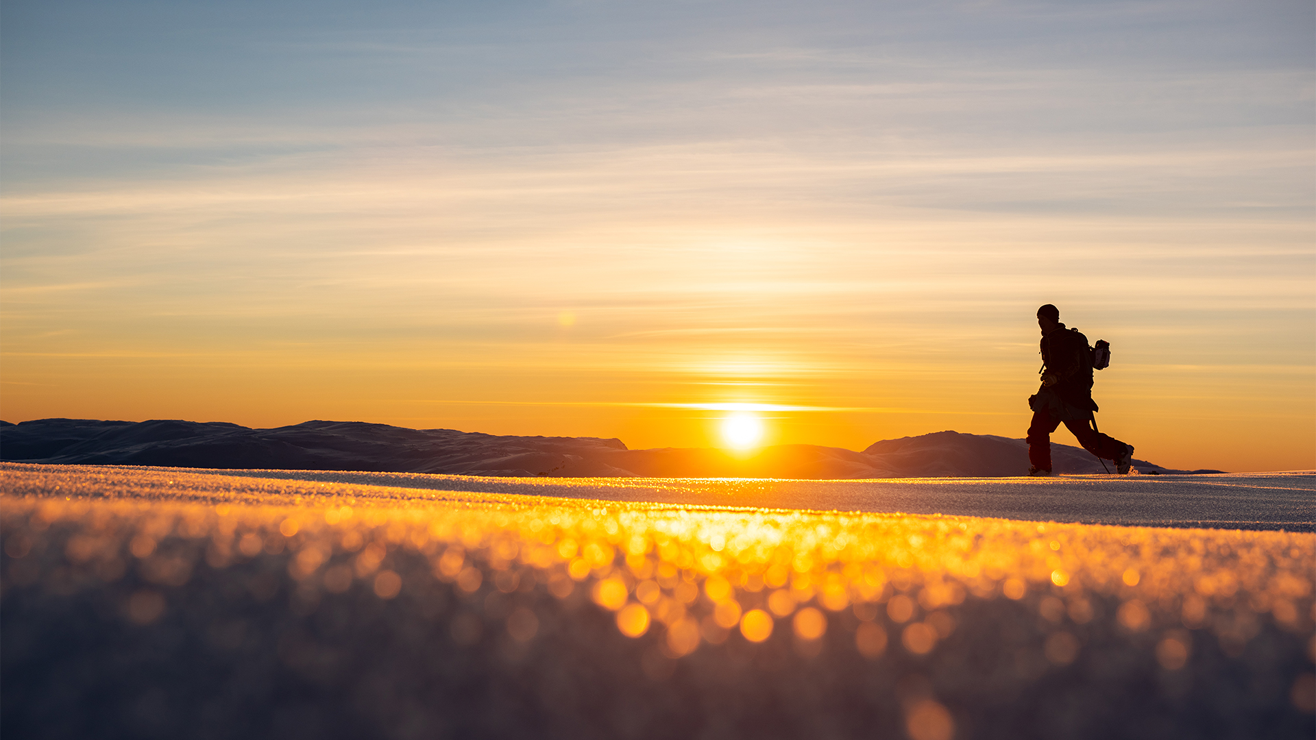 topptur i solnedgang i myrkdalen